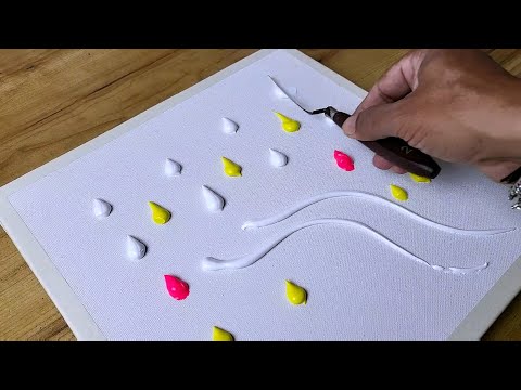Textured Landscape Painting / Using Acrylic Paints & Sponge / For Beginners