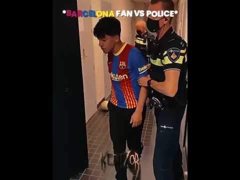 Barcelona Fan vs Police 🥶 | #edit #fans #police #newyork #cr7
