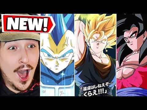 NEW LR Super Vegito, SSJ4 Goku, & SSBE Vegeta Super Attacks Reaction Dokkan Battle 10th Anniversary!