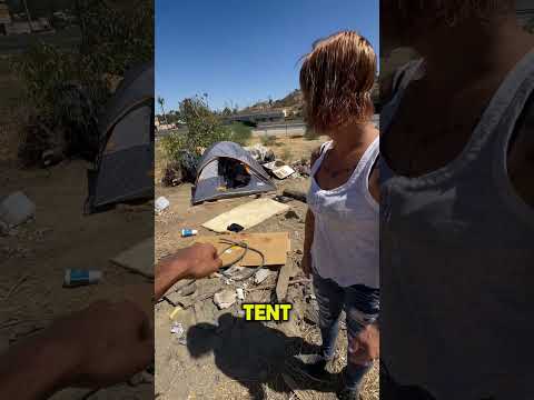 Homeless was leaving her tent then this happened #shorts