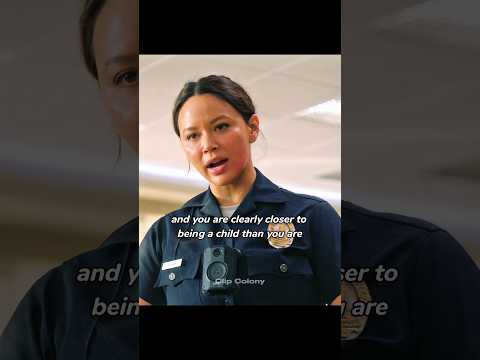Criminal guy tries to flirt with the officer 👮‍♀️😂  #therookie #police #lapd #shorts #movie #series