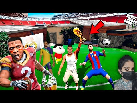 Franklin Saved All Football Players | Build Stadium Front Of His House | Shinchan - GTA 5