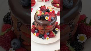No-Oven Chocolate Lava Pancake 🍫 | Soft & Fluffy Chocolate Waterfall Dessert #shorts #youtubeshorts