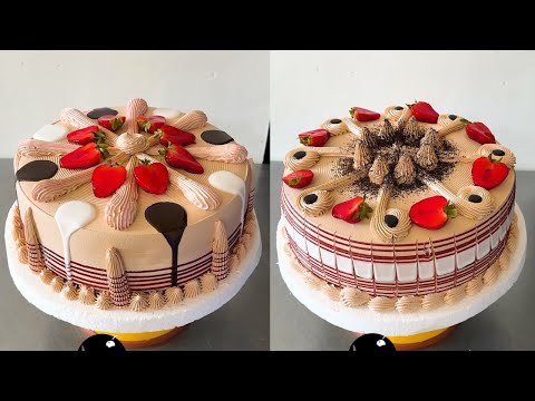 como decorar pasteles fácil para principiantes con frutilla | Decoración de pasteles