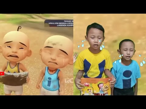 Upin Ipin Menangisi Kertas Gambar Yang Kotor