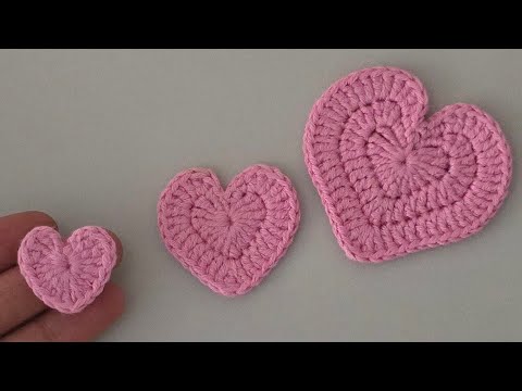 💞How to Crochet 3 Different Sized Hearts in 10 Minutes for Valentine Ideas