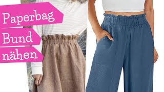 Paperbag Bund nähen | paper bag style Hose Rock Hosenbund | Nähanleitung | mommymade