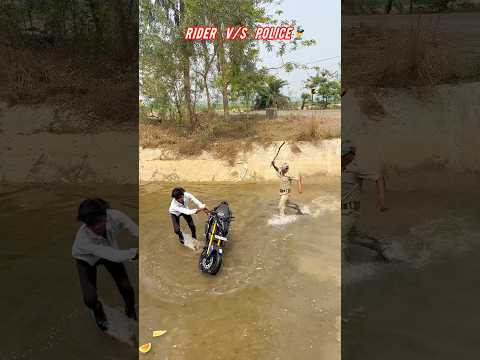 police vs bike rider🤣🤣📈#ytshorts #rider #kawasaki10r #mt15bikers #police #kawasakizx10r