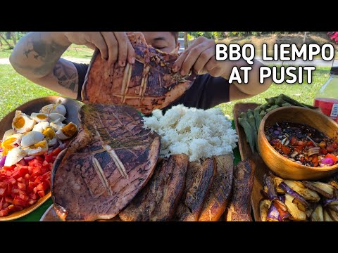 BARBEQUE LIEMPO | GRILLED GIANT SQUID | OUTDOOR COOKING | MUKBANG PHILIPPINES