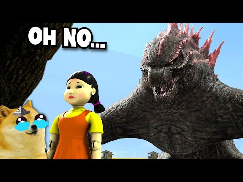 GODZILLA en EL JUEGO DEL CALAMAR? XD - Juegos con cheems