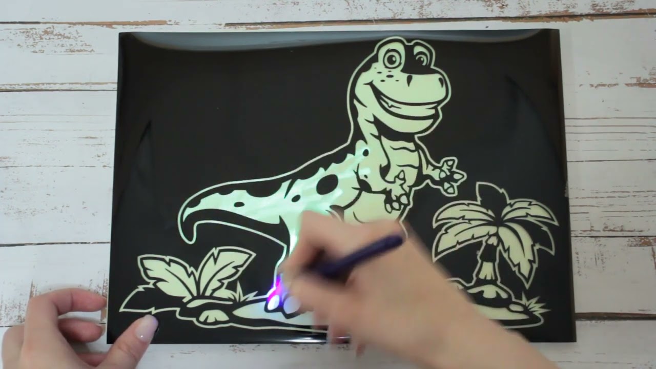 Световая картина Рисуй светом «Динозавры» формат А4 - видео