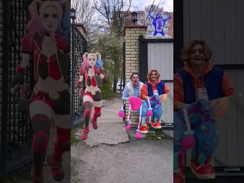 Chucky, Long Legs, Harley Quinn and cloak invisibility #funny #shorts