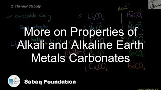 More on Properties of Alkali and Alkaline Earth Metals Carbonates