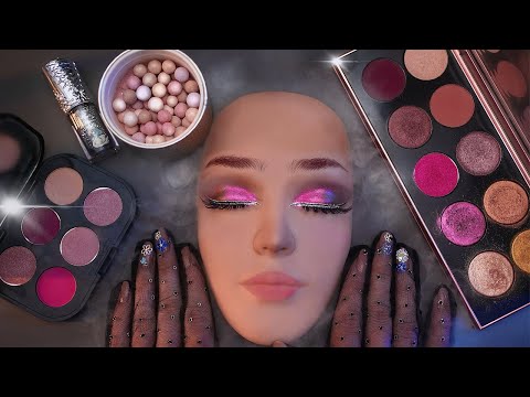 ASMR Holiday Glam Makeup Application on Mannequin ( Video for Sleep )