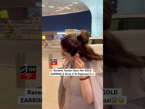 Raveena Tandon Open Her GOLD EARRING & Gives It To Paparazzi #raveenatandon #shorts #paparazzi