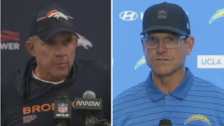 Sean Payton, Jim Harbaugh  post game interview after Chargers def. Broncos 23-20