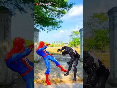 Super Spider-Man vs Venom | Epic Punch Fight 🕷️🕸️ #shorts #spiderman #venom