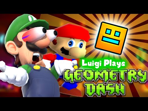 LUIGI PLAYS: GEOMETRY DASH!!!! (with Mario)