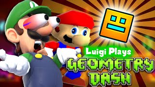 LUIGI PLAYS: GEOMETRY DASH!!!! (with Mario)