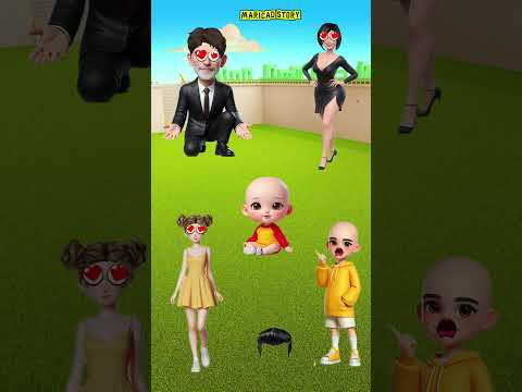 Picking a hairstyle for my parents and little sibling, #cartoon #funny #animation