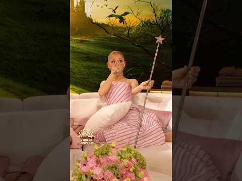Drew Barrymore surprises Ariana Grande with the original Glinda Wand from the Wizard of Oz