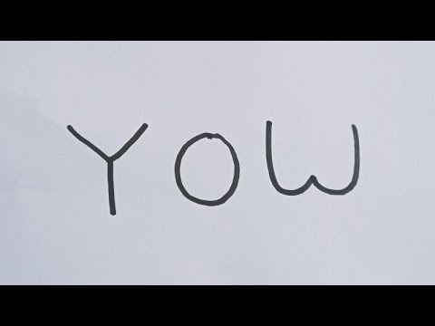International Yoga day drawing / Yoga day drawing from letter Y O W / Yoga day drawing easy way
