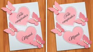 🦋⭐️ Bella tarjeta de mariposas para cumpleaños 🎁 Beautiful Handmade Birthday card