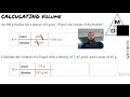 Calculating Mass and Volume from Density
