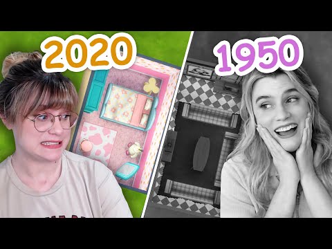 building a house in the sims but each room is a different decade