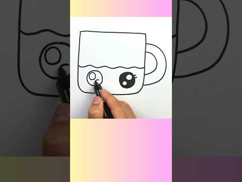 Çok sevimli bardak resmi çizimi #kolayçizimler #howtodraw #easydrawing #shortvideo #cupdrawing #art