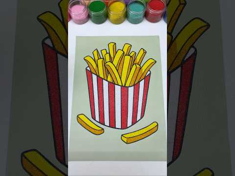 Satisfying Art 🌈 Crunchy Fries #shorts