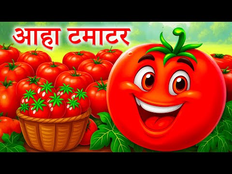 आहा टमाटर - Aaha Tamatar Bade Mazedar - Nursery Rhymes and Kids Song in Hindi Anaya Rhymes #cartoon
