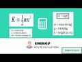 Kinetic and Gravitational Energy Concepts