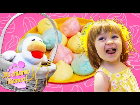 Cosa cucinerà la bambina Bianca con le uova? Video di cucina per bambini. Mi chiamo Bianca