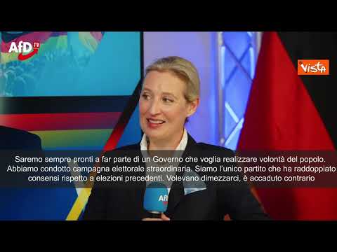 Elezioni in Germania, Weidel (Afd): "Vittoria storica, pronti a far parte del Governo" - SOTTOTITOLI