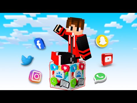 I Got Trapped On ONE SOCIAL MEDIA Block in Minecraft !!!