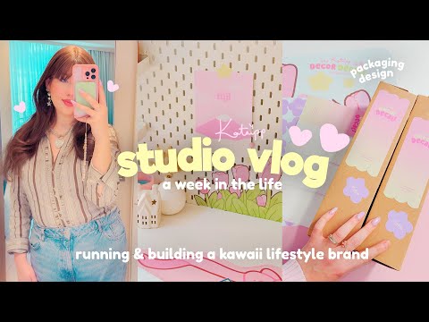 STUDIO VLOG ❀ week in the life as a artist & kawaii brand owner | graphic design | packaging & admin