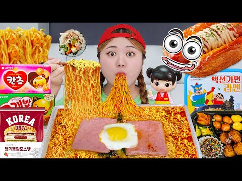 Mukbang Mukbang REAL SOUND TTeokbokki NOODLES Convenience Store Food by HIU 하이유