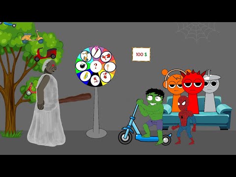 Incredibux Sprunki vs Spiderman, Hulk, Granny - Funny Animation