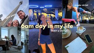 6AM DAY IN MY LIFE | runners leg workout, back in routine, & date night in CN Tower!