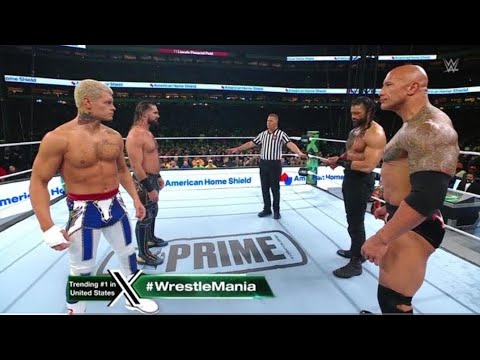 FULL MATCH: Cody Rhodes & Seth Rollins vs The Rock & Roman Reigns WWEWrestlemania XL Highlights