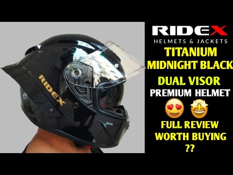 RIDEX Titanium Midnight Black Premium Helmet Review - Full Safety Price 6290/-  Worth Buying ?