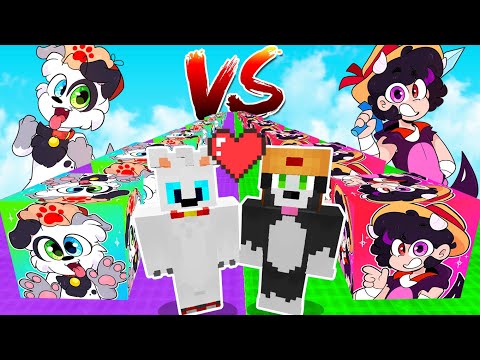¡¡RAMCISCO vs EMILEXY!! 😱💖 ¡CARRERA de LUCKY BLOCKS! ALEXY vs EMI