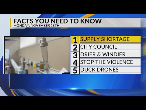 KRQE Newsfeed: Supply shortage, City council, Drier and windier, Stop the violence, Duck drones