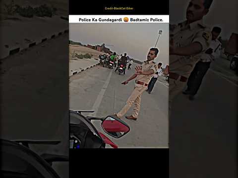 Police vs Bikers 😨Police ka Gundagardi🤬Tail tidy Number plate Challan #shorts #bike #rider #police