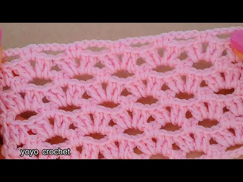 أجمل وأسهل غرزة كروشية لعمل بلوزة  /جاكيت/ شال/ بطانية -Beautiful/easy crochet stitch  #يويو_كروشية