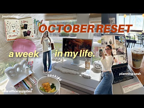 (monthly reset) weekly vlog 🍁| journaling, planning sesh, cooking, desk supplies haul, scrapbooking