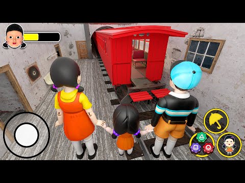 Playing as Squid Doll Family vs Train Escape in Granny House