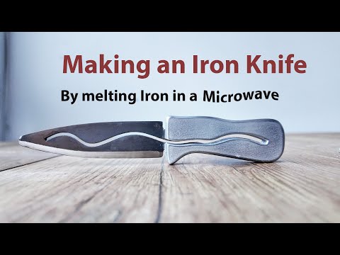 Casting an Iron Knife with a Microwave Oven #aluminumcasting #ironcasting