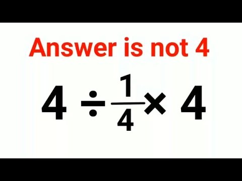 4÷1/4×4 The answer is not 4. Many got it wrong!  Ukraine Math Test #math #percentages #ukraine